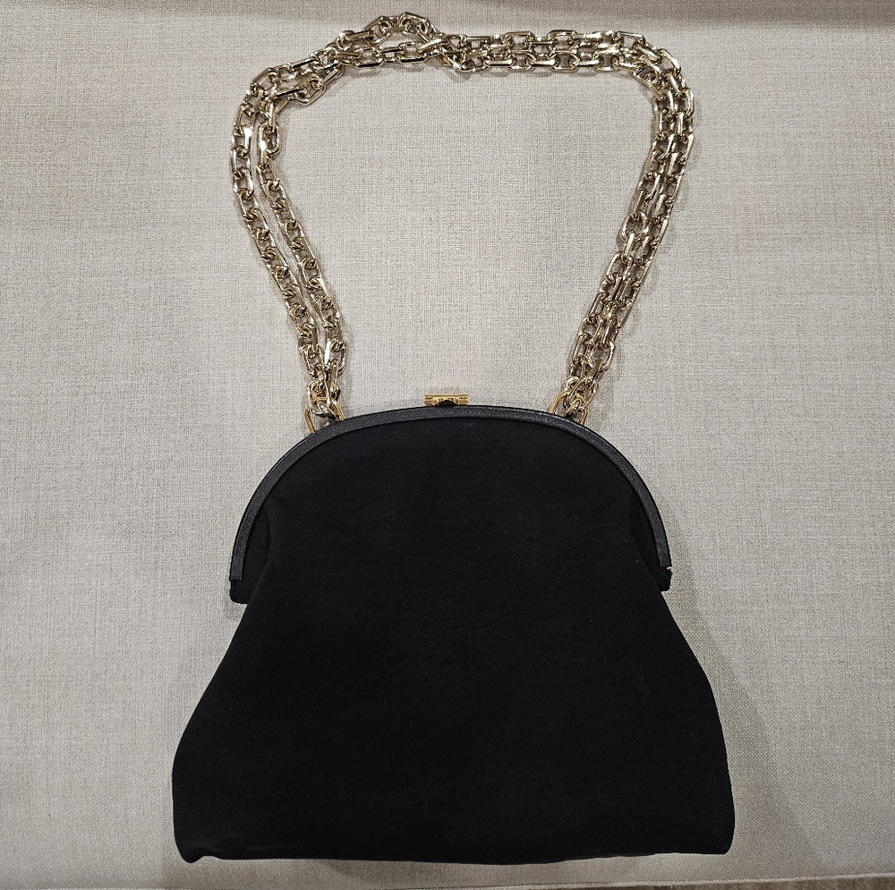 Mark Cross Leather Trimmed Evening Bag